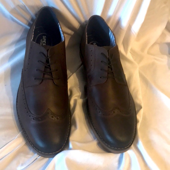 Sperry Newman Wing Tip Amaretto Size 13 - Picture 1 of 7